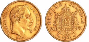 France - Napoléon III (1852-1870) - 20 francs tête laurée 1861 BB (Strasbourg)
