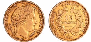 France - Deuxième république (1848-1852) - 10 francs Cérès 1850 A (Paris) oreille haute France - Deuxième république (1848-1852) - 10 francs Cérès 1850 A (Paris) oreille haute