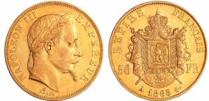 France - Napoléon III (1852-1870) - 50 francs tête laurée 1865 A (Paris)
