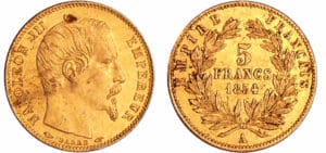 France - Napoléon III (1852-1870) - 5 francs petit module 1854 A (Paris) tranche cannelée