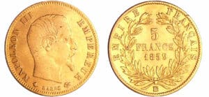 France - Napoléon III (1852-1870) - 5 francs grand module 1859 BB (Strasbourg)
