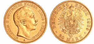 Allemagne - Prusse - Wilhelm II (1888-1918) - 20 mark 1889 A (Berlin)