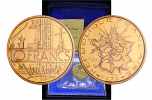 France - Cinquième république (1959- ) - 10 francs Mathieu 1974 piéfort en or