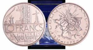 France - Cinquième république (1959- ) - 10 francs Mathieu 1975 piéfort en argent