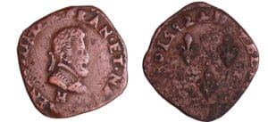 France - Henri IV (1589-1610) - Double tournois - 1592 H (La Rochelle)