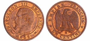 France - Napoléon III (1852-1870) - 1 centime tête nue 1853 B (Rouen)