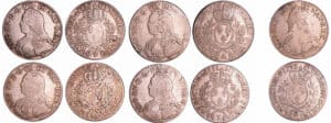 France - Louis XV (1715-1774) - Ecu aux branches d’olivier - Lot de 5 monnaies France - Louis XV (1715-1774) - Ecu aux branches d’olivier - Lot de 5 monnaies