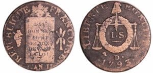 France - Convention (1792-1795) - Sol à la balance type FRANCOISE - An II - 1793 AA (Metz)