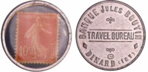 France - Timbre monnaie Banque Jules Boutin - 10 centimes France - Timbre monnaie Banque Jules Boutin - 10 centimes