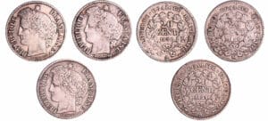 France - Deuxième république (1848-1852) - 20 centimes Cérès lot de 3 monnaies