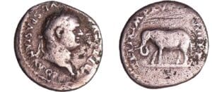 Titus - Denier (80, Rome) - Eléphant