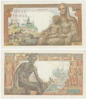France - 1000 francs "Déesse Déméter" Type 1942
