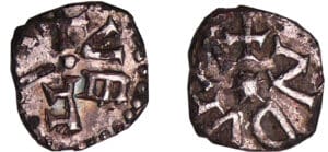 Mérovingien - Denier Poitier, monétaire Audolenus Mérovingien - Denier Poitier, monétaire Audolenus
