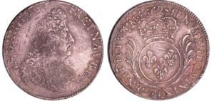 France - Louis XIV (1643-1715) - ½ écu aux palmes - 1695 A (Paris) flan réf