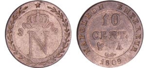 France - Napoléon 1er (1804-1814) - 10 centimes 1809 A (Paris)