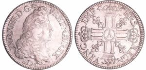 France - Louis XIV (1643-1715) - Ecu aux 8 L, 1er type - 1690 A (Paris) flan réf