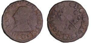 France - Dombes - François II de Montpensier - Double tournois 1585 (Trévoux) France - Dombes - François II de Montpensier - Double tournois 1585 (Trévoux)