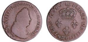 France - Louis XIV (1643-1715) - Quatre deniers de Strasbourg - 1696 BB