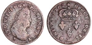 France - Louis XIV (1643-1715) - Deux deniers de Strasbourg - 1708 BB