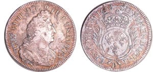 France - Louis XIV (1643-1715) - ¼ d'écu aux palmes - 1698 D (Lyon)