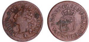 France - Louis XVI (1774-1792) - Liard - 1791 T (Nantes) France - Louis XVI (1774-1792) - Liard - 1791 T (Nantes)