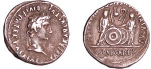 Octave Auguste, Caius et Lucius - Denier (-2 à 4, Lyon)