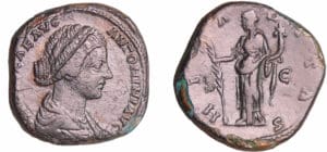 Lucille - Sesterce (164-166, Rome) - L'Allégresse Lucille - Sesterce (164-166, Rome) - L'Allégresse