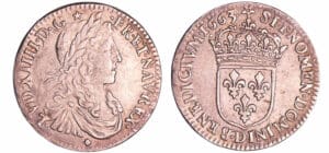France - Louis XIV (1643-1715) - 1/12 d'écu au buste juvénile - 1663 D (Lyon