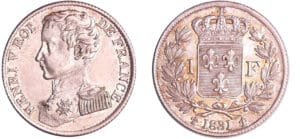 France - Henri V Comte de Chambord (1820-1883) - 1 franc 1831 France - Henri V Comte de Chambord (1820-1883) - 1 franc 1831