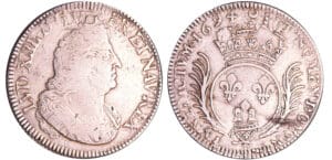 France - Louis XIV (1643-1715) - Ecu aux palmes - 1694 A (Paris) flan réformé
