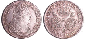 France - Louis XIV (1643-1715) - Ecu aux 3 couronnes - 1709 X (Amiens)