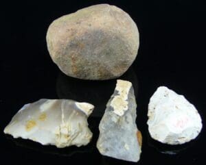 Paléolithique - Troissereux (Oise 60) - Lot de 4 silex