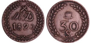 France - Louis XVIII (1815-1824) - Mines d'Aniche - 30 sous 1820 France - Louis XVIII (1815-1824) - Mines d'Aniche - 30 sous 1820