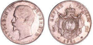 France - Napoléon III (1852-1870) - 5 francs tête nue 1855 A (Paris)
