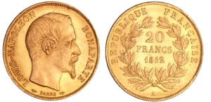 France - Louis Napoléon Bonaparte (1848-1852) - 20 francs 1852 A (Paris) France - Louis Napoléon Bonaparte (1848-1852) - 20 francs 1852 A (Paris)