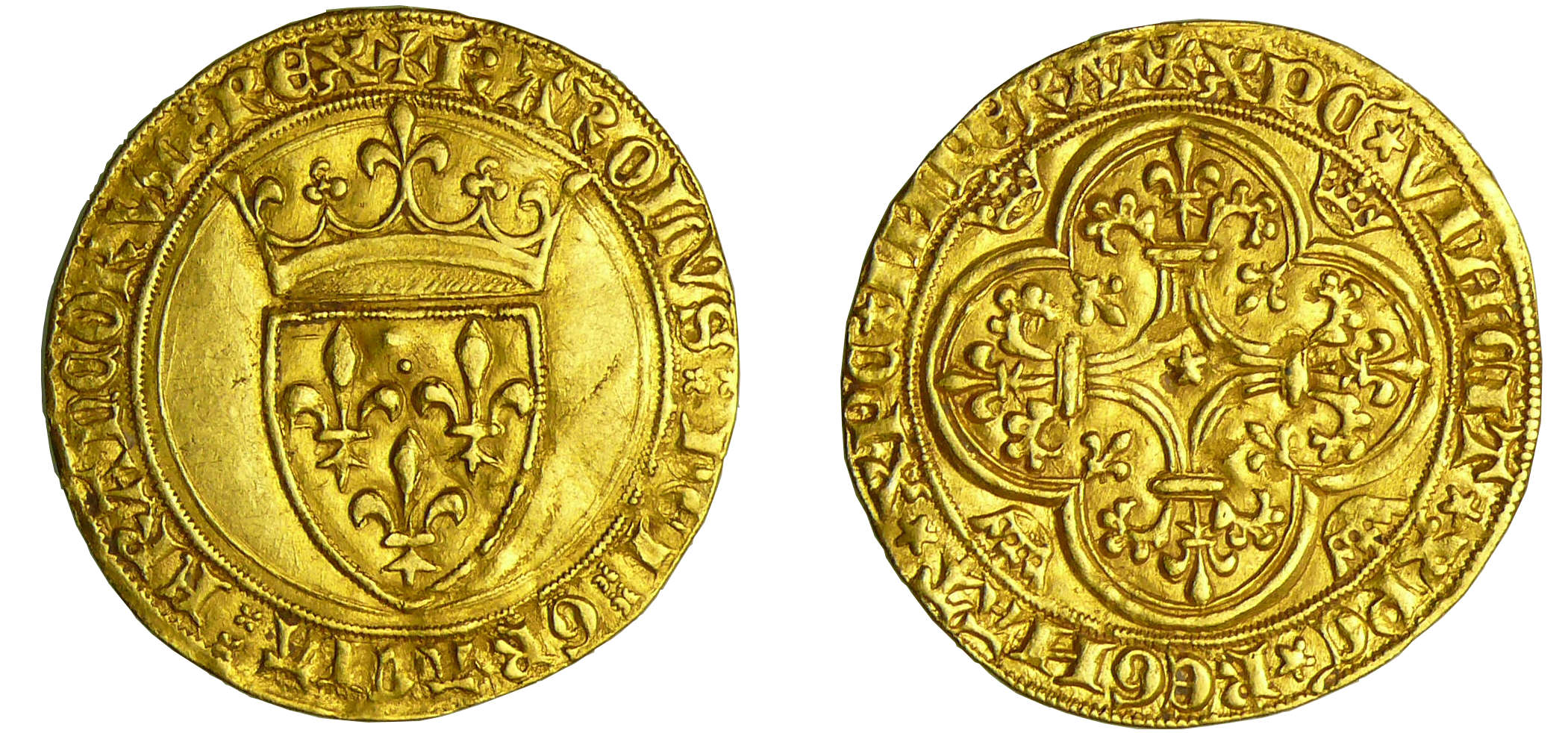 France - Charles VI (1380-1422) - Ecu d'or à la couronne - 1ère émission - Paris France - Charles VI (1380-1422) - Ecu d'or à la couronne - 1ère émission - Paris