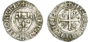 France - Charles VI (1380-1422) - Blanc guénar - 2ème émission (11 septembre 1389) - Rouen