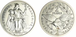 Nouvelle Calédonie - 2 francs 1979 piéfort argent