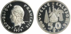Nouvelle Calédonie - 50 francs 1979 piéfort argent
