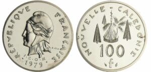 Nouvelle Calédonie - 100 francs 1979 piéfort argent