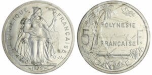Polynésie française - 5 francs 1979 piéfort