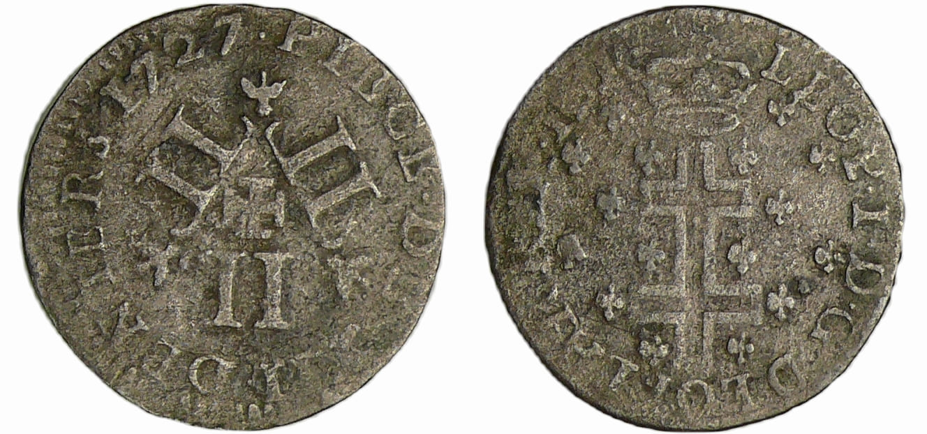 France - Lorraine - Duché de Lorraine - Léopold 1er - XII deniers 1727 (Nancy) 27/26 France - Lorraine - Duché de Lorraine - Léopold 1er - XII deniers 1727 (Nancy) 27/26