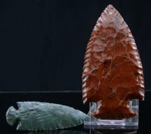 Amérindien - 2 pointes en obsidienne - Travail moderne