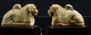 Egypte - Basse époque - Lion en faïence - 664 / 332 av. J.-C. (26ème-30ème dynastie)