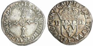 France - Henri IV (1589-1610) - Quart d'écu à la croix feuillue - 1604 T (Nantes)