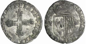 France - Henri IV (1589-1610) - Huitième d'écu de Navarre - 1608 (Saint-Palais )