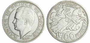 Monaco - Rainier III (1949-2005) - Piéfort argent 100 francs 1950