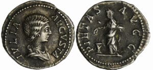 Julia Domna - Denier (204, Rome) - La Piété