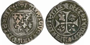 France - Dauphiné - Louis II - Blanc à l'écu de France et Dauphiné France - Dauphiné - Louis II - Blanc à l'écu de France et Dauphiné
