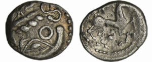 France - Bellovaques - Quart de statère d'argent à l'astre (80-50 av. J.-C.) France - Bellovaques - Quart de statère d'argent à l'astre (80-50 av. J.-C.)